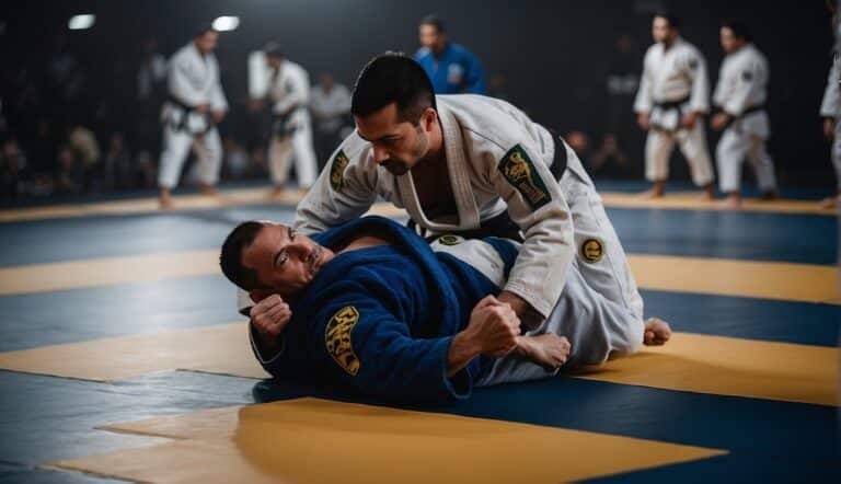 A person using self-defense techniques and Brazilian Jiu-Jitsu