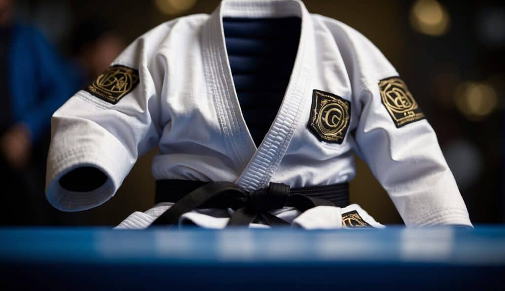 A tailored BJJ gi displayed for competition and preference